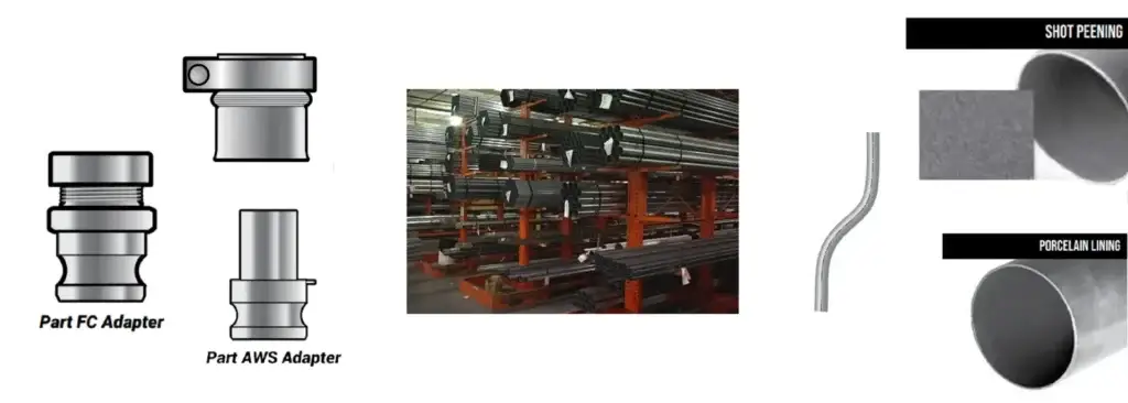 Vacuum tubing fittings including elbows, adapters, couplings, pipe and industrial vacuum system components.
