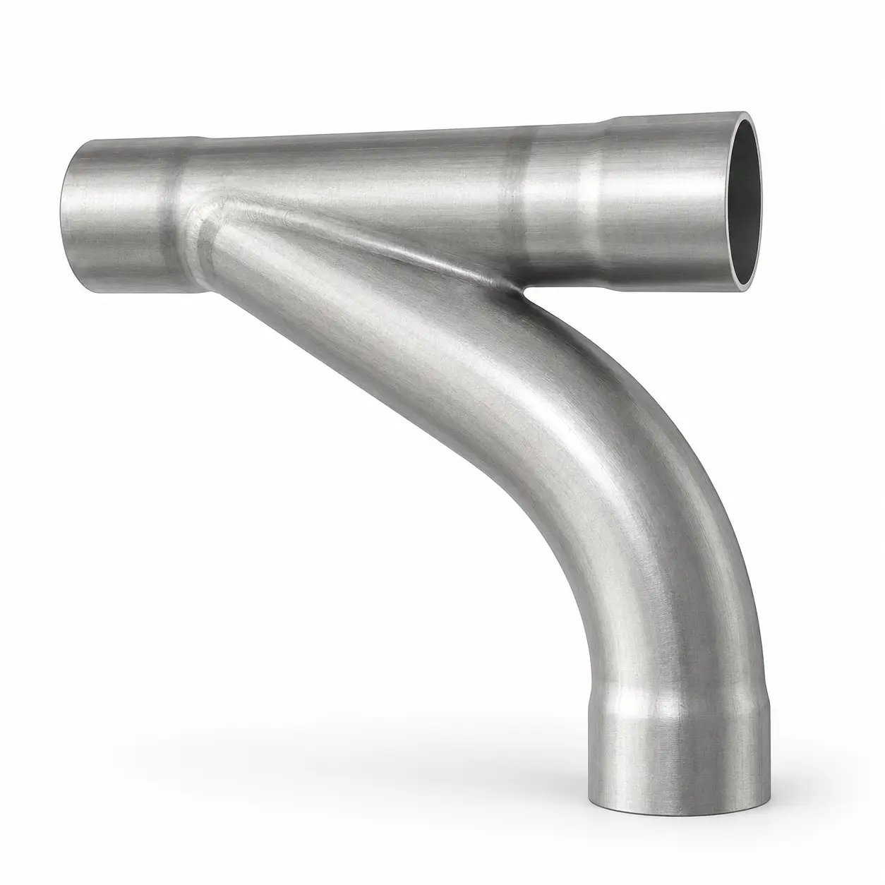 Industrial vacuum 90 degree TY branch fitting for connecting and routing vacuum tubing in pneumatic conveying systems