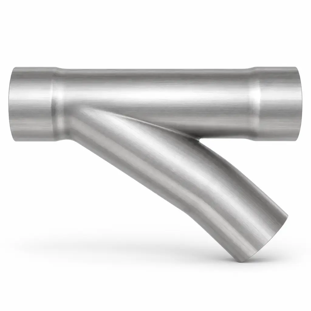 Industrial vacuum 45 degree YL branch fitting for smooth directional branching in vacuum and pneumatic conveying tubing