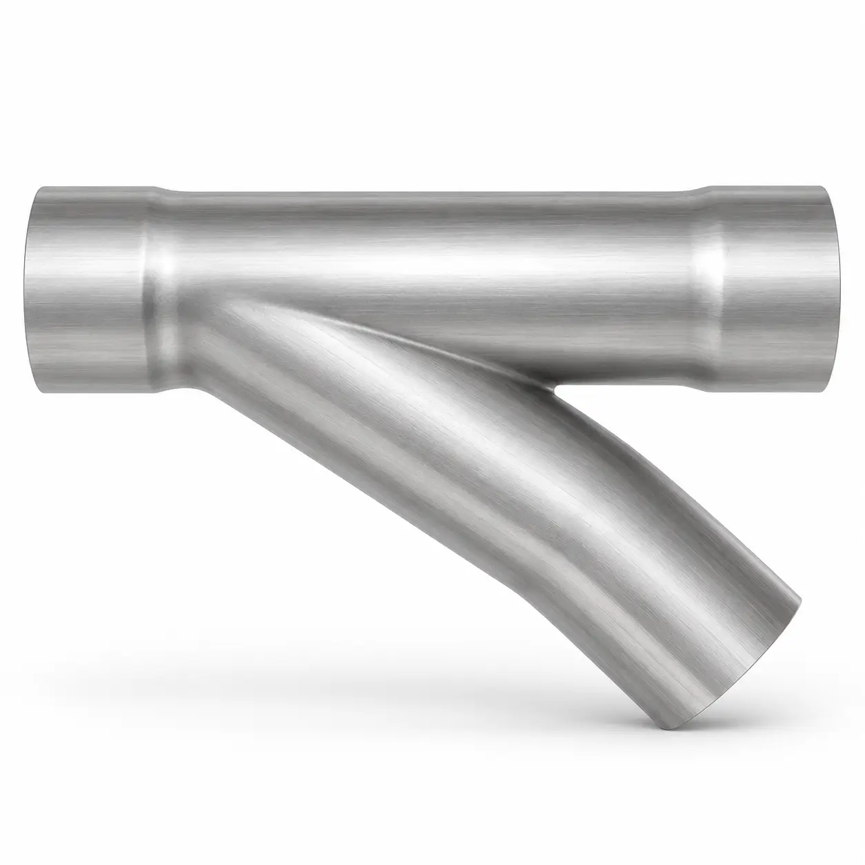 Industrial vacuum 45 degree YL branch fitting for smooth directional branching in vacuum and pneumatic conveying tubing